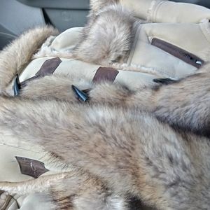 Suede and fox coat for a boy 3-5 yrs old